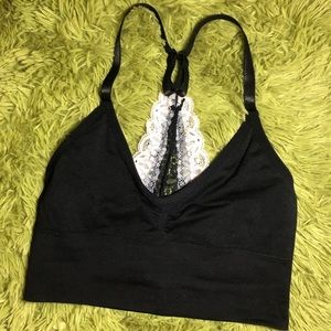 jessica simpson black seamless racerback bralette
